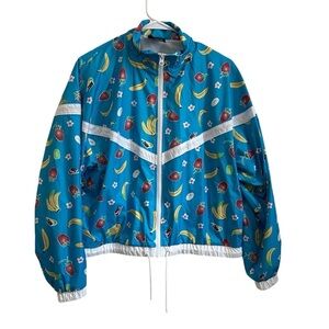 Nike Blue Fruit Print Windbreaker Jacket